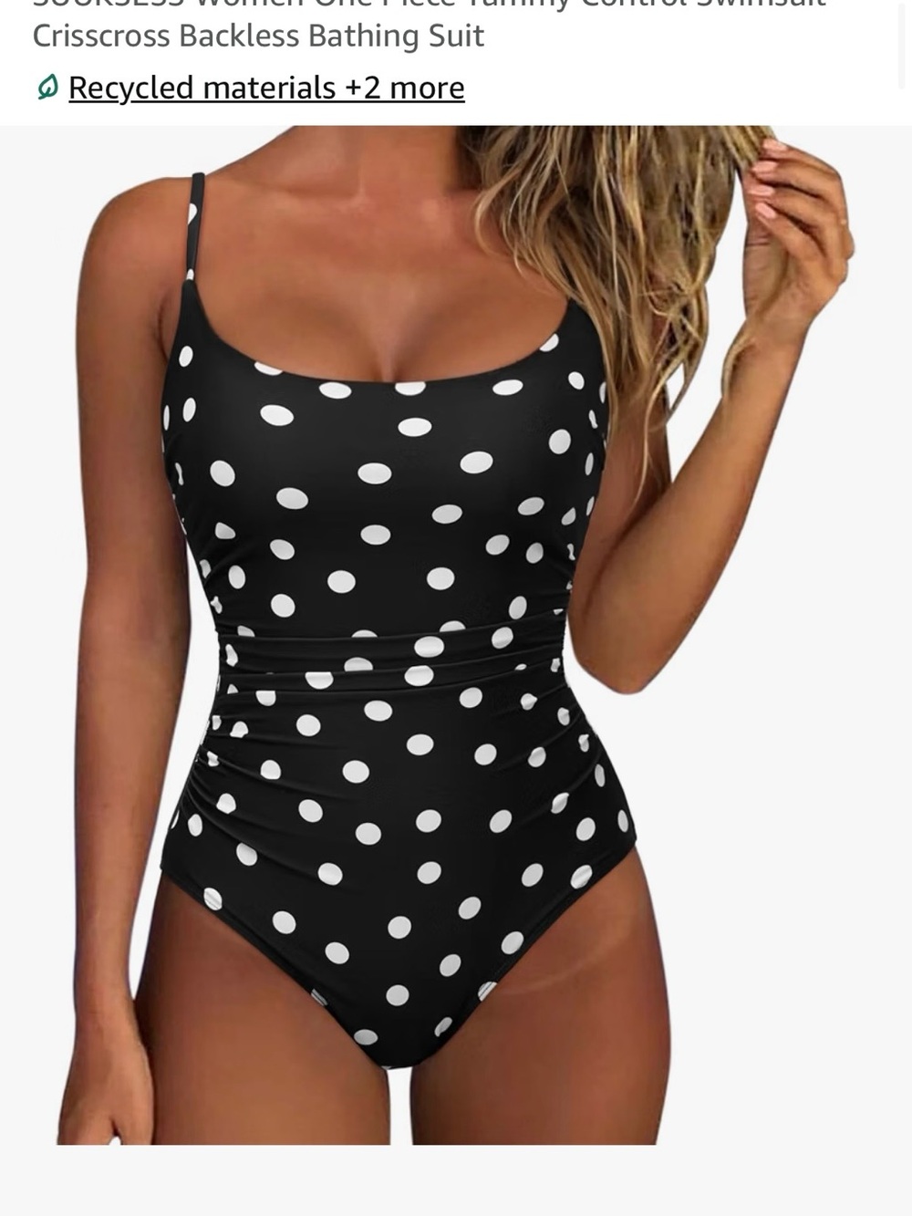Black Polka Dot One-Piece Swimsuit - Women